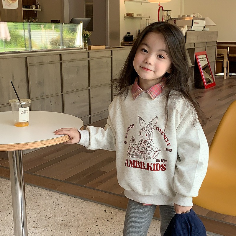 Áo Nỉ Lót Lông Nhiều Hình Xinh Xắn - Hãng Ambbkids Bé Gái