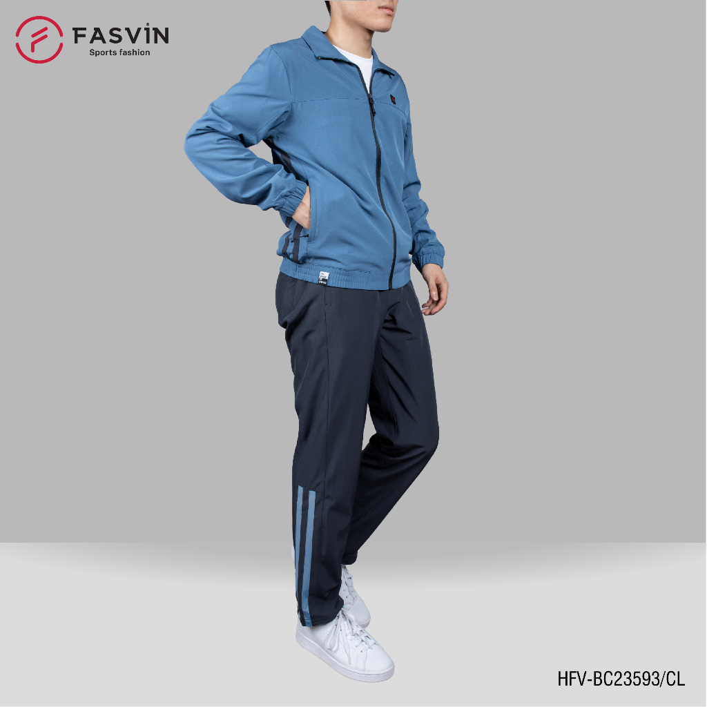 Bộ quần áo gió nam 2 lớp FASVIN BC23593.HN vải thể thao cao cấp lót vải thun hàng chính hãng