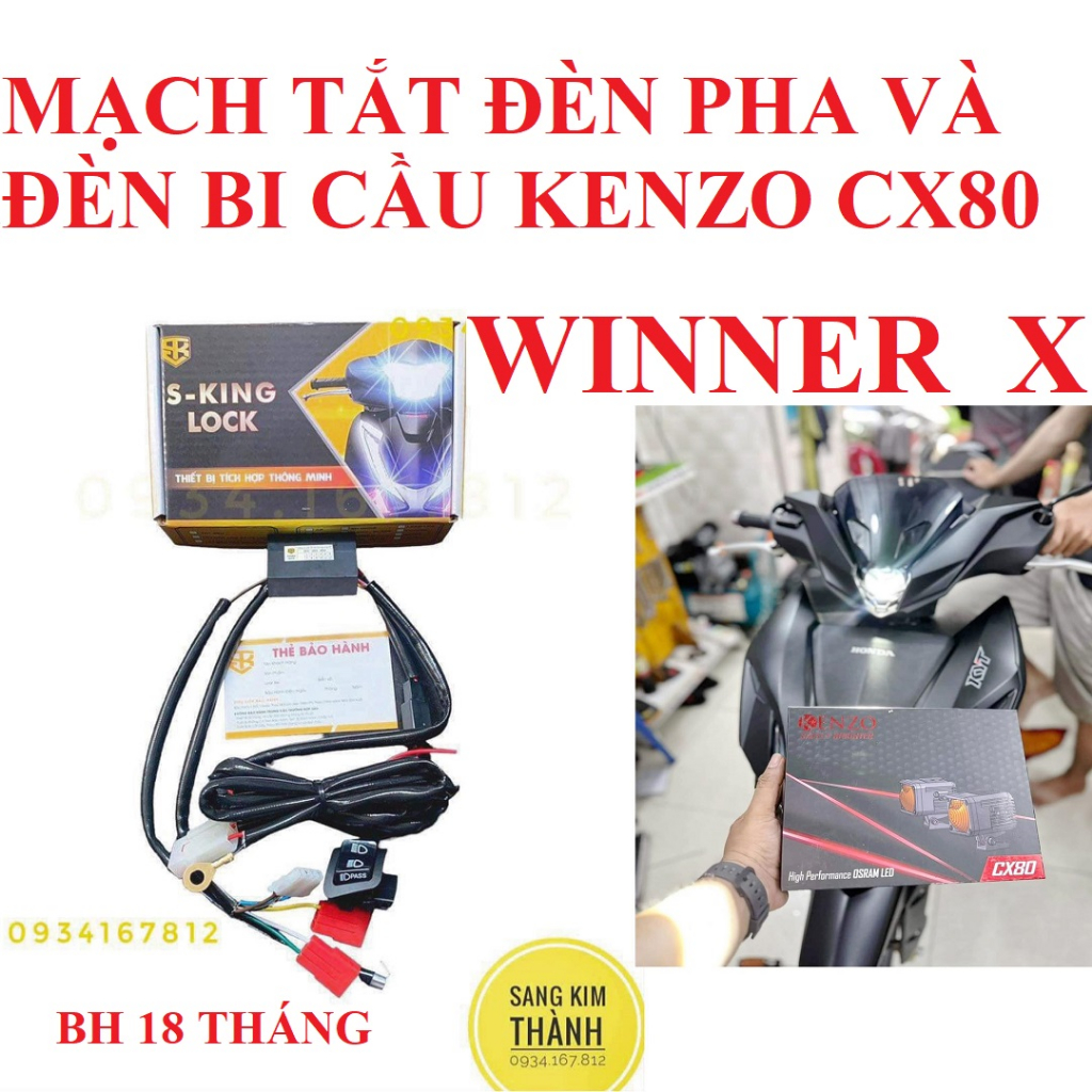 Mạch Auto Passing Bật/Tắt Đèn Pha Và Đèn Bi Cầu Kenzo CX80 Cho Xe WINNER X
