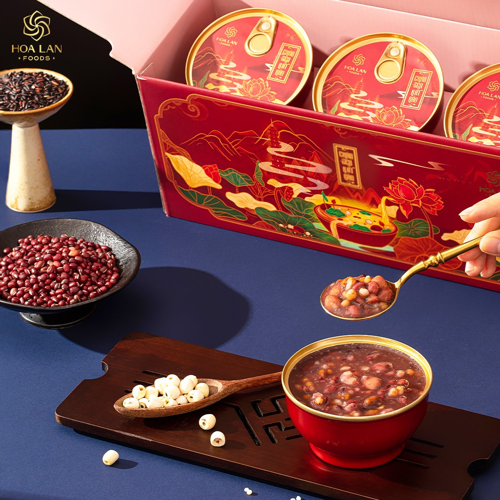 Set 6 Cháo Sen Bát Bảo Có Đường/ Không Đường Cao Cấp - Thơm Ngon Tiện Lợi, Tốt Cho Sức Khỏe