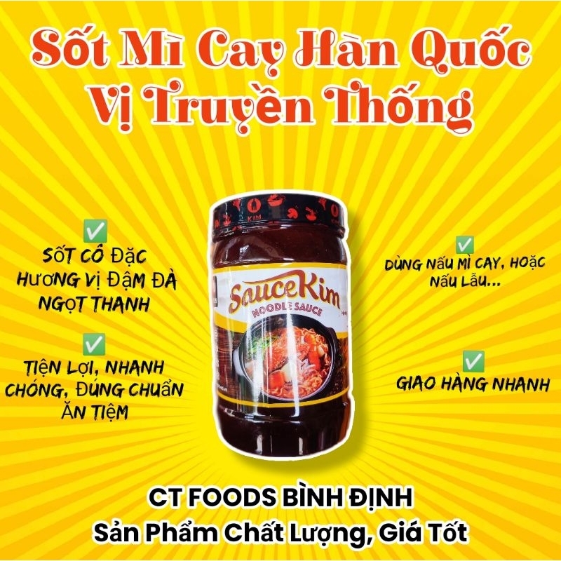 Sốt Mì Cay SauceKim Noodle Sauce (Hộp 1,2Kg) Hoặc Sốt Mì Cay Vị Tomyum ( chai 435gr) kèm công thức