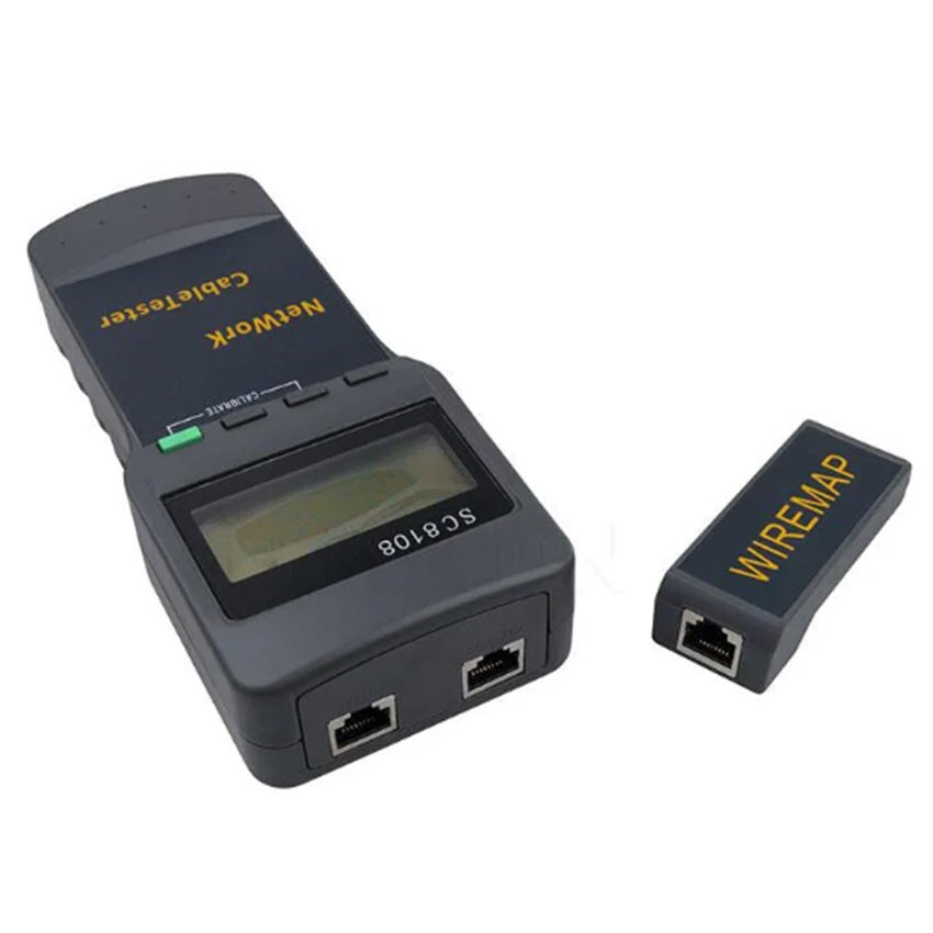 Máy Kiểm Tra Cáp Mạng Màn Hình LCD SC8108 Máy Kiểm Tra Cáp Điện Thoại CAT5 RJ45 LAN Không Dây Đa Năng