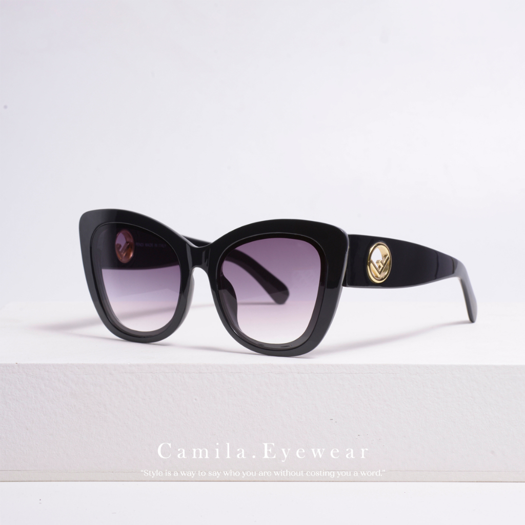 Kính mát nữ CAMILA thời trang mắt mèo bản to Châu Âu FD2381 - Kính mắt nữ