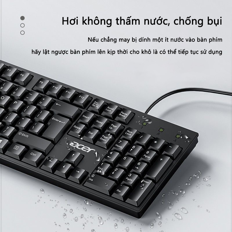 Bàn phím có dây Acer K212b chuyên dụng cho văn phòng và chơi game phù hợp cho máy tính để bàn laptop | BigBuy360 - bigbuy360.vn