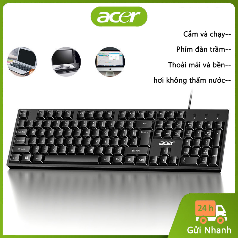 Bàn phím có dây Acer K212b chuyên dụng cho văn phòng và chơi game phù hợp cho máy tính để bàn, laptop