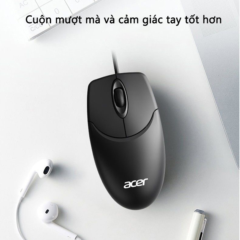 Chuột có dây Acer M117 im lặng phù hợp cho máy tính để bàn, laptop Chuột văn phòng chuyên nghiệp