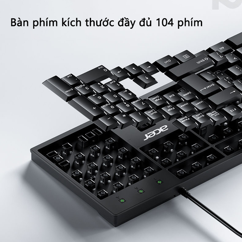 Bàn phím có dây Acer K212b chuyên dụng cho văn phòng và chơi game phù hợp cho máy tính để bàn, laptop | BigBuy360 - bigbuy360.vn