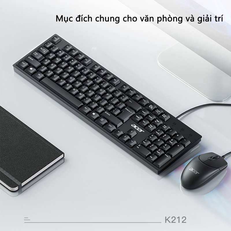 Bàn phím có dây Acer K212b chuyên dụng cho văn phòng và chơi game phù hợp cho máy tính để bàn, laptop | BigBuy360 - bigbuy360.vn