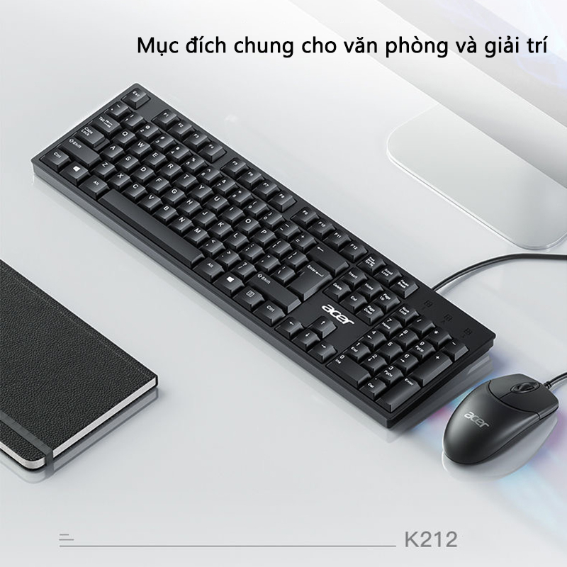 Bàn phím có dây Acer K212b chuyên dụng cho văn phòng và chơi game phù hợp cho máy tính để bàn laptop | BigBuy360 - bigbuy360.vn