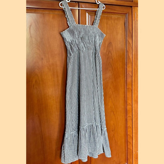 Thanh lý đầm sọc ca rô bồng xoè thanh lí váy đầm sọc caro đen trắng nâu siêu xinh tiểu thư cottage retro vintage