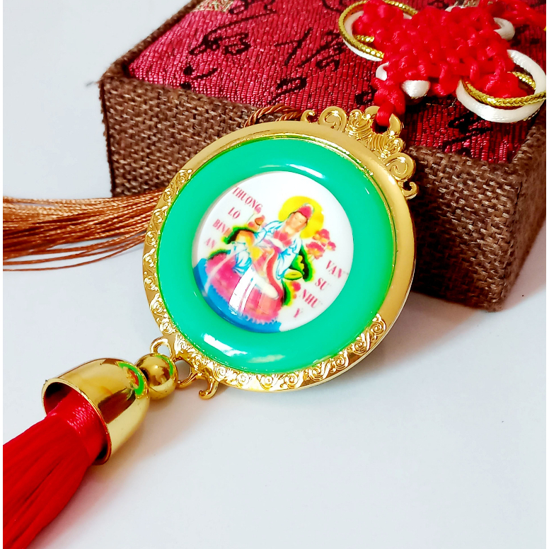 Khánh Ngọc Treo Xe Ảnh Phật Bà Quan Âm - Vạn Sự Như Ý - May Mắn Bình An