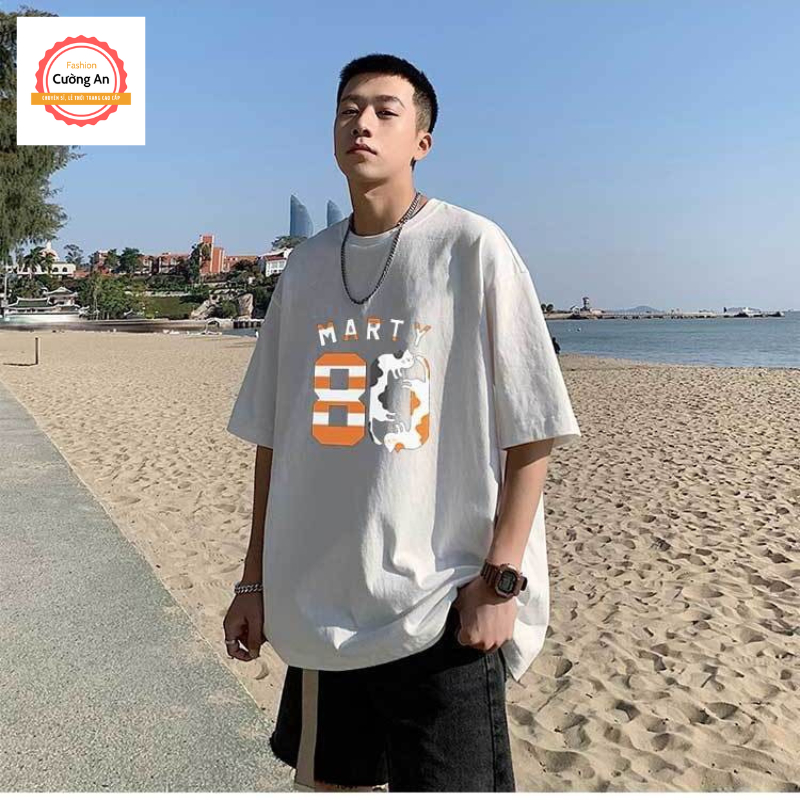 Áo thun nam, áo phông nam tay ngắn, tay lỡ cổ tròn chất cotton dày dặn thoáng mát  ATN055 - Cường An Fashion