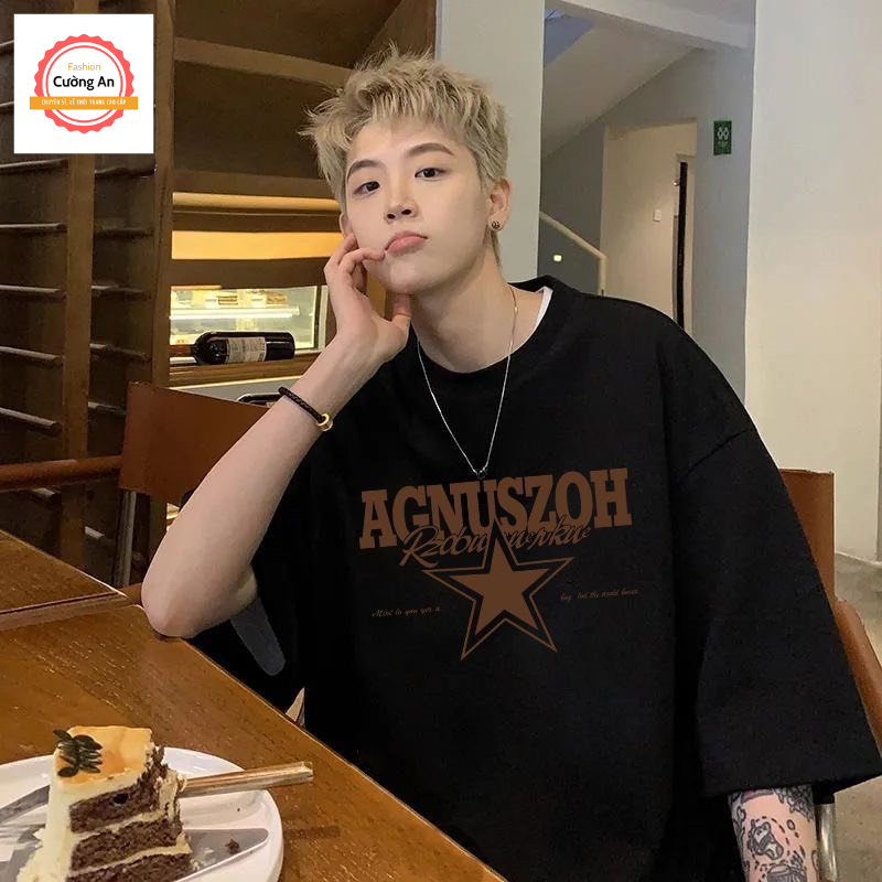 Áo thun nam, áo phông nam tay ngắn, tay lỡ cổ tròn chất cotton dày dặn thoáng mát  ATN055 - Cường An Fashion