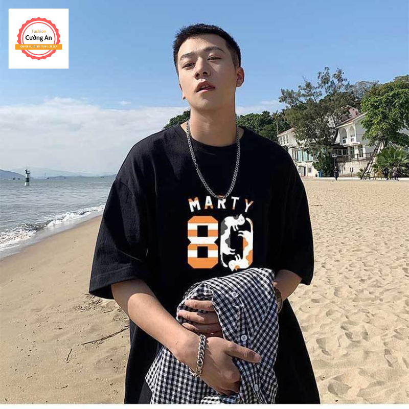 Áo thun nam, áo phông nam tay ngắn, tay lỡ cổ tròn chất cotton dày dặn thoáng mát  ATN055 - Cường An Fashion