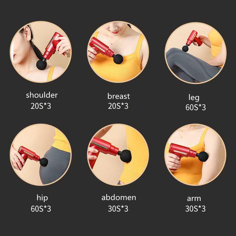 Máy Massage Cầm Tay Mini, Súng Massage Cầm Tay Mini Toàn Thân 6 Cấp Độ Chuyên Sâu Đa Năng