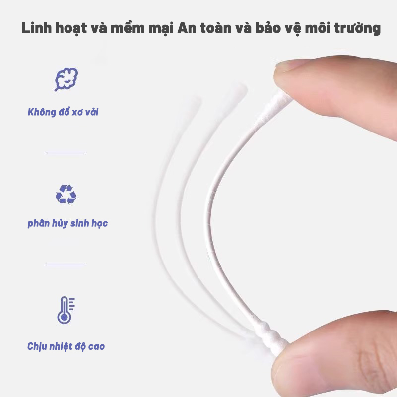 Tăm bông cho bé thìa ngoáy tai tăm bông vệ sinh vòm họng hai đầu chất thải từ lỗ mũi cho trẻ sơ sinh
