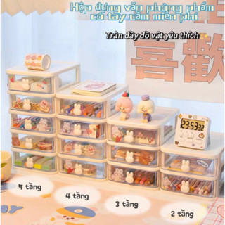 Văn Phòng Phẩm Hộp Bảo Quản Để Bàn Trong Suốt Đồ Lặt Vặt Ngăn Kéo-Loại Đựng Bút Tủ Đựng Mỹ Phẩm Băng Phụ Kiện Tóc Trẻ Em