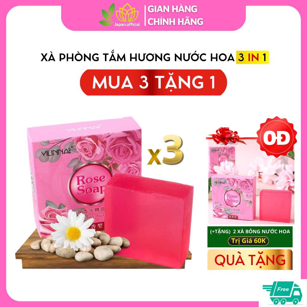 Xà Phòng tắm nước hoa ROSE 3 IN 1 quyến rũ cho nam/nữ