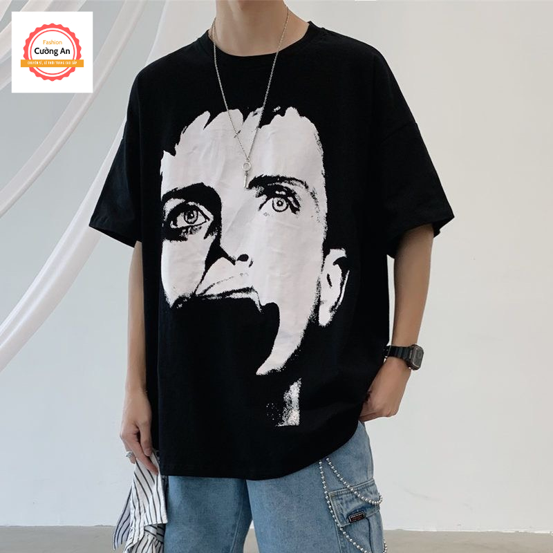 Áo thun nam, áo phông nam tay ngắn, tay lỡ cổ tròn chất cotton dày dặn thoáng mát  ATN060 - Cường An Fashion