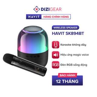 Loa Karaoke Mini HAVIT SK894BT, BT 5.0, Đèn RGB, Công Suất 5W, Thời Gian Nghe Đến 6H - Hàng Chính Hãng