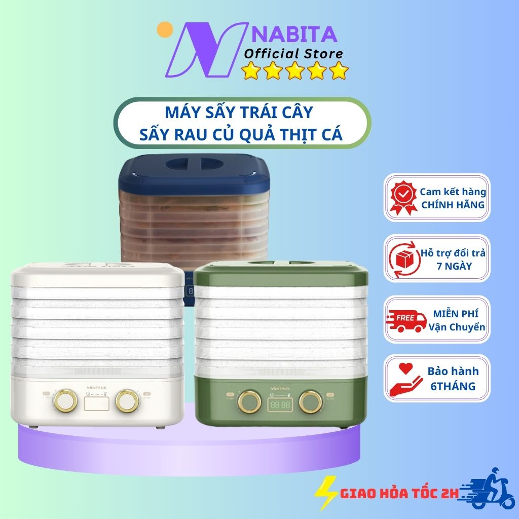 Máy Sấy Hoa Quả, Sấy Khô Thực Phẩm, Sấy Khô Trái Cây, Thịt Cá, Rau Củ Quả, Đồ Ăn Chế Biến 5 Tầng Tiện Lợi - NABITA