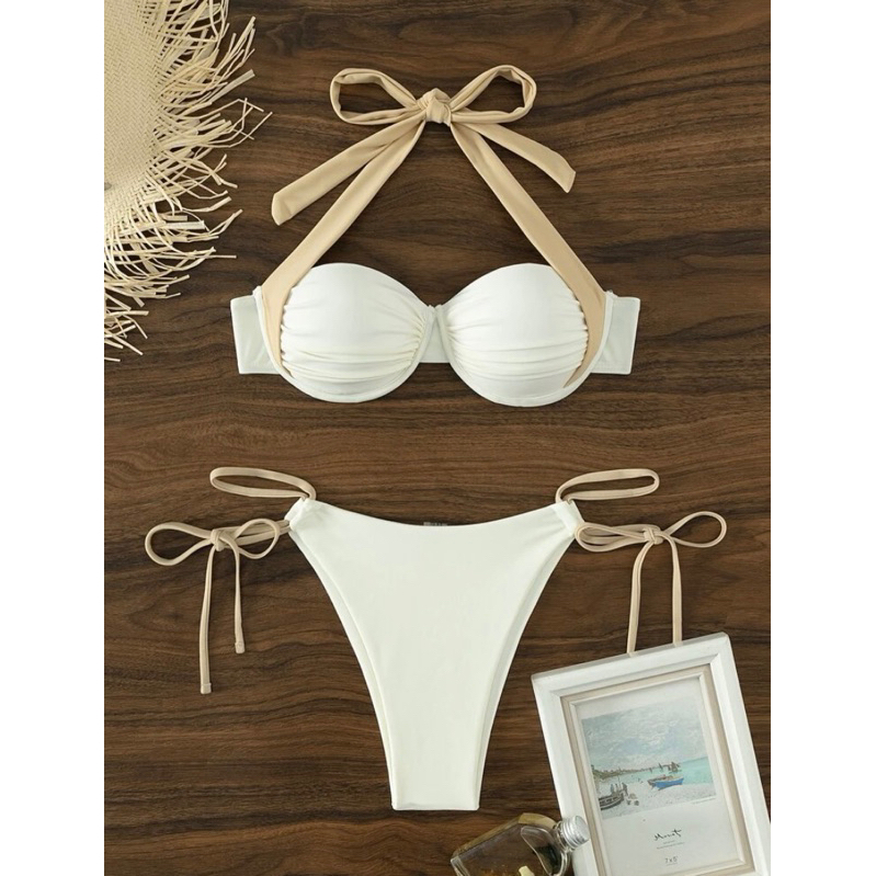 Set bikini 2 mảnh cúp ngực buộc dây