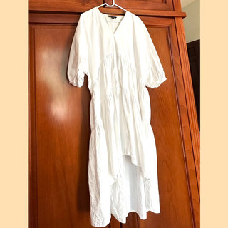 Thanh lý đầm trắng vải sơ mi nhẹ nhàng tiểu thư siêu xinh thanh lí áo đầm dài xoè trắng bồng xoè cottage vintage retro