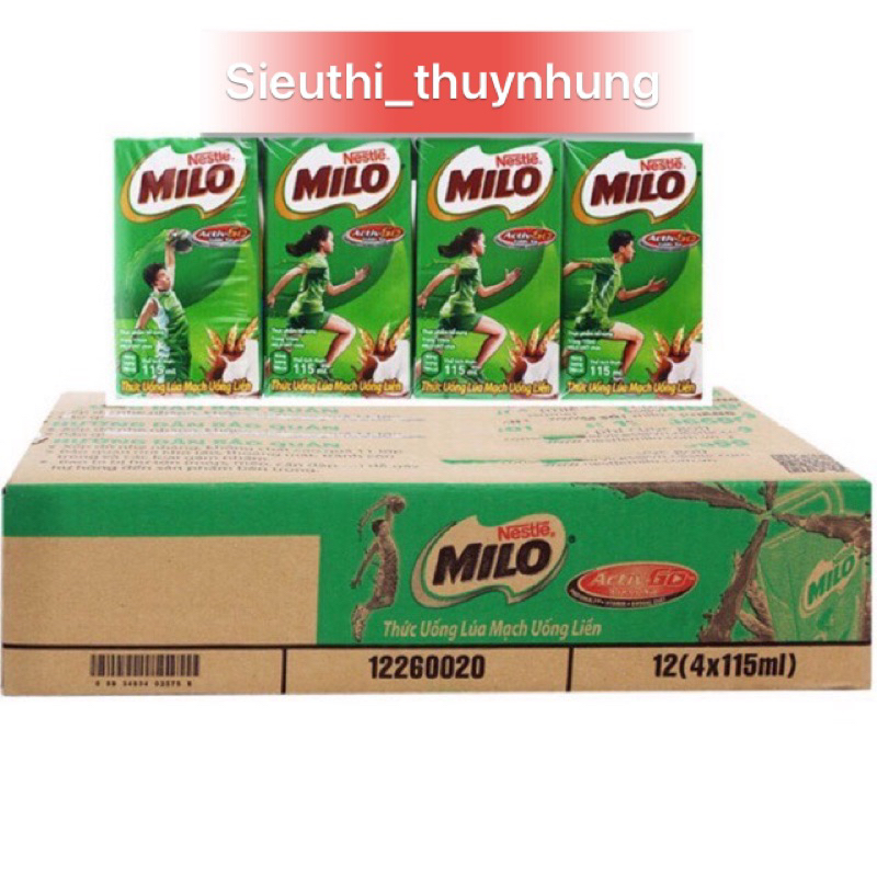Thùng 48 Hộp x 110ml Milo Thức Uống Lúa Mạch