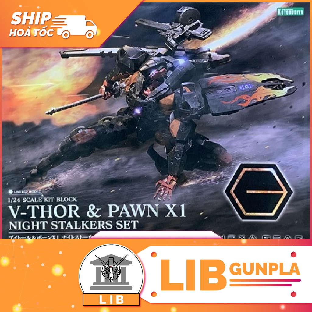 Mô hình lắp ráp Kotobukiya - Hexa Gear 1/24 V-Thor / V Thor và Pawn X1 - Night Stalkers Set