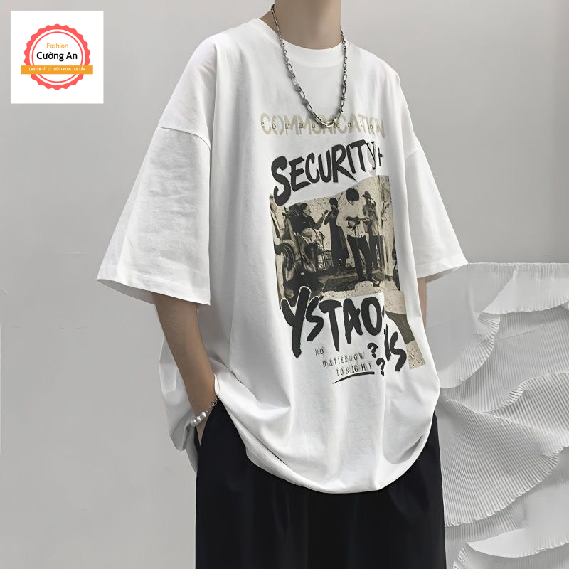 Áo thun nam, áo phông nam tay ngắn, tay lỡ cổ tròn chất cotton dày dặn thoáng mát  ATN066 - Cường An Fashion