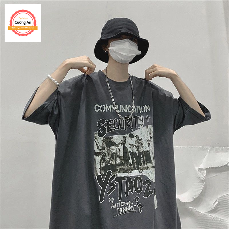 Áo thun nam, áo phông nam tay ngắn, tay lỡ cổ tròn chất cotton dày dặn thoáng mát  ATN066 - Cường An Fashion