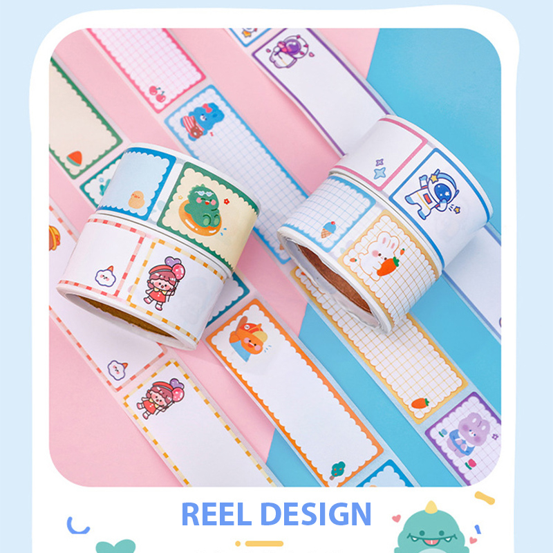 Ballteset💜Set 60 Nhãn Dán Ghi Chú Đa Năng Họa Tiết Hoạt Hình Dễ Thương Cho Học Sinh