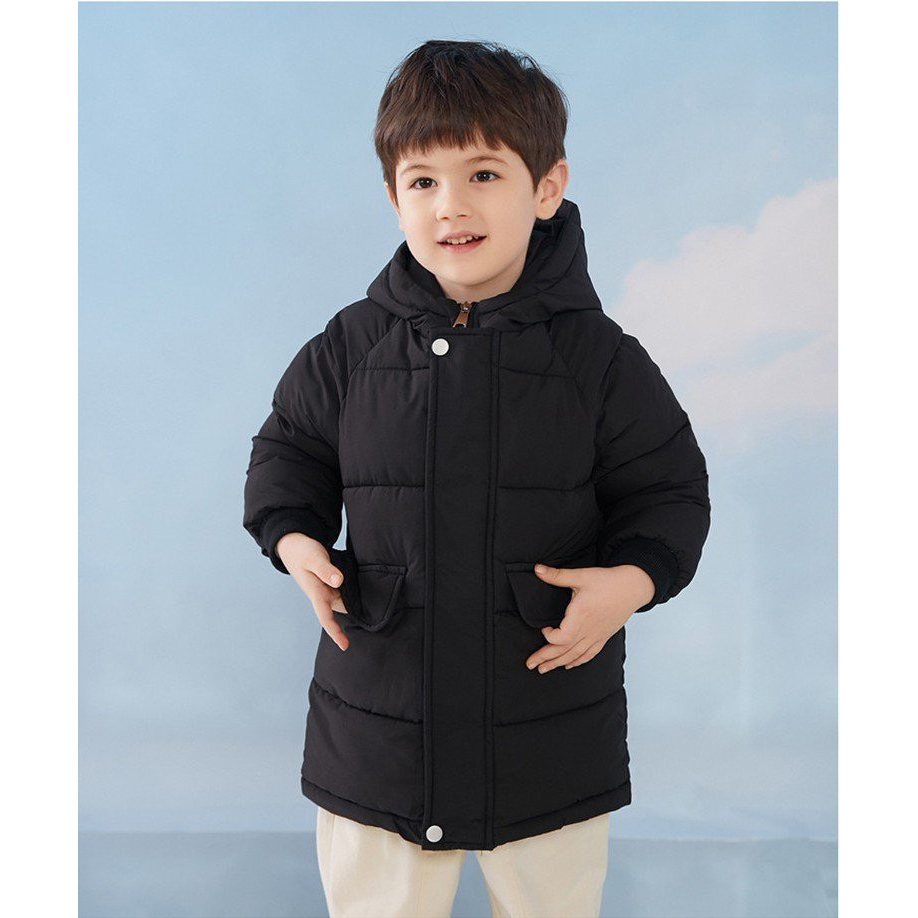 Áo phao mũ dáng dài, Áo Khoác Phao dáng dài cho bé, dày dặn siêu ấm