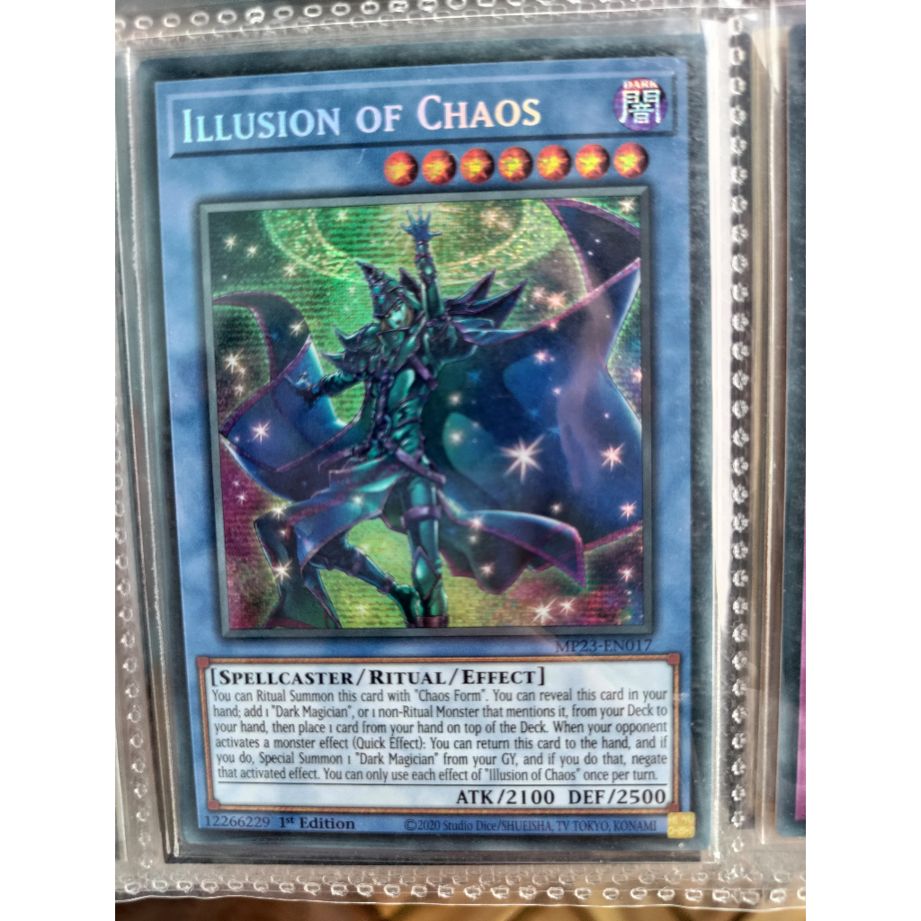Thẻ bài Illusion of Chaos - MP23-EN017 - Prismatic Secret Rare 1st Edition
