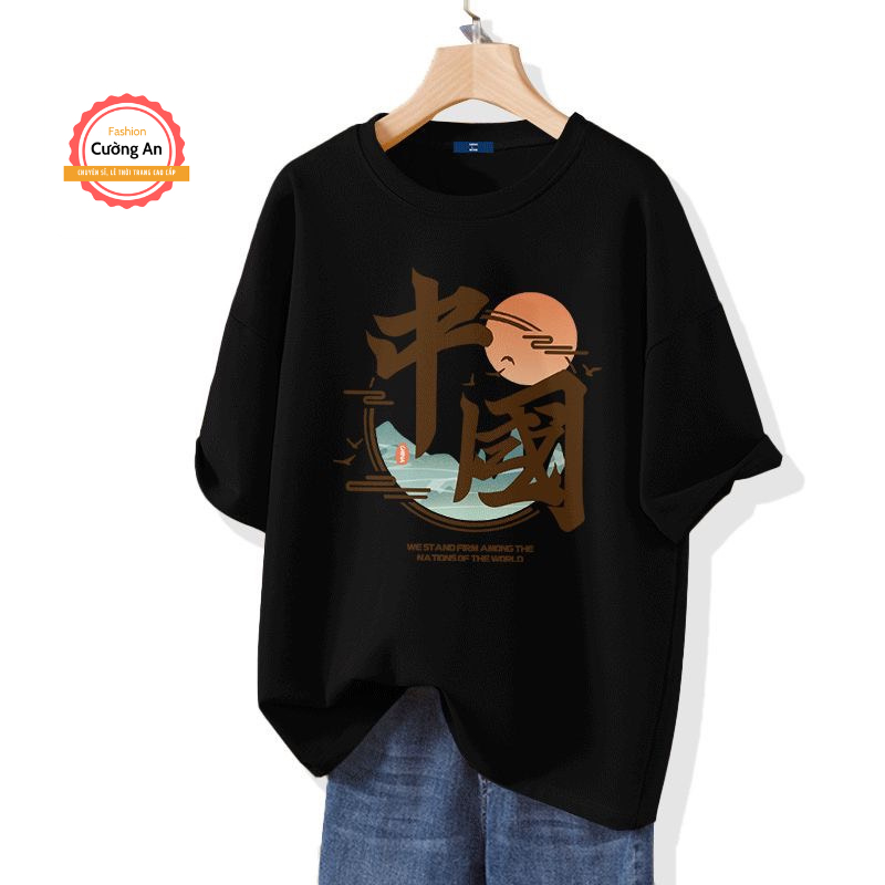 Áo thun nam, áo phông nam tay ngắn, tay lỡ cổ tròn chất cotton dày dặn thoáng mát  ATN069 - Cường An Fashion