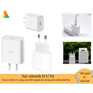 Cốc sạc nhanh PD Type C 20W ZMI HA716 với 2 phiên bản nội địa và quốc tế