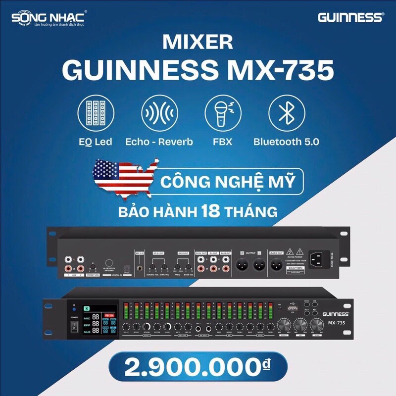 Vang cơ lai số cao cấp chính hãng Guinness MX-735