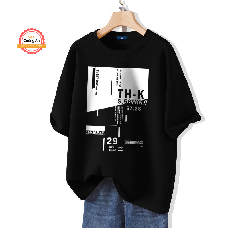 Áo thun nam, áo phông nam tay ngắn, tay lỡ cổ tròn chất cotton dày dặn thoáng mát  ATN071 - Cường An Fashion