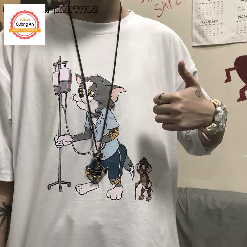 Áo thun nam, áo phông nam tay ngắn, tay lỡ cổ tròn chất cotton dày dặn thoáng mát  ATN071 - Cường An Fashion