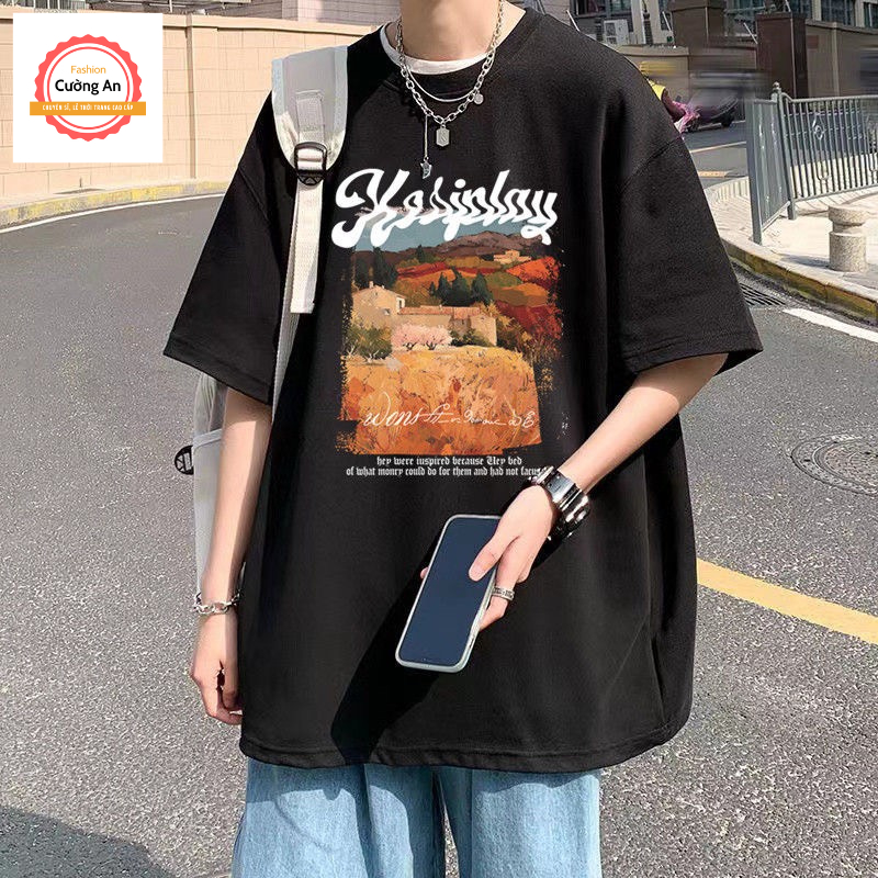 Áo thun nam, áo phông nam tay ngắn, tay lỡ cổ tròn chất cotton dày dặn thoáng mát  ATN072 - Cường An Fashion