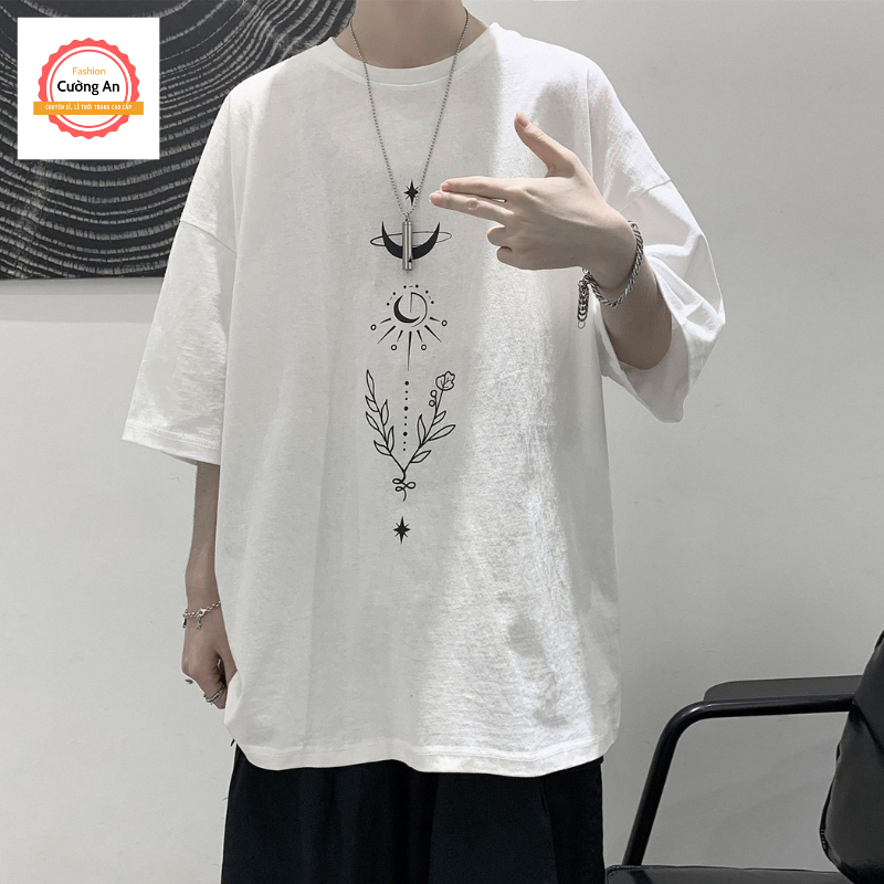 Áo thun nam, áo phông nam tay ngắn, tay lỡ cổ tròn chất cotton dày dặn thoáng mát  ATN072 - Cường An Fashion