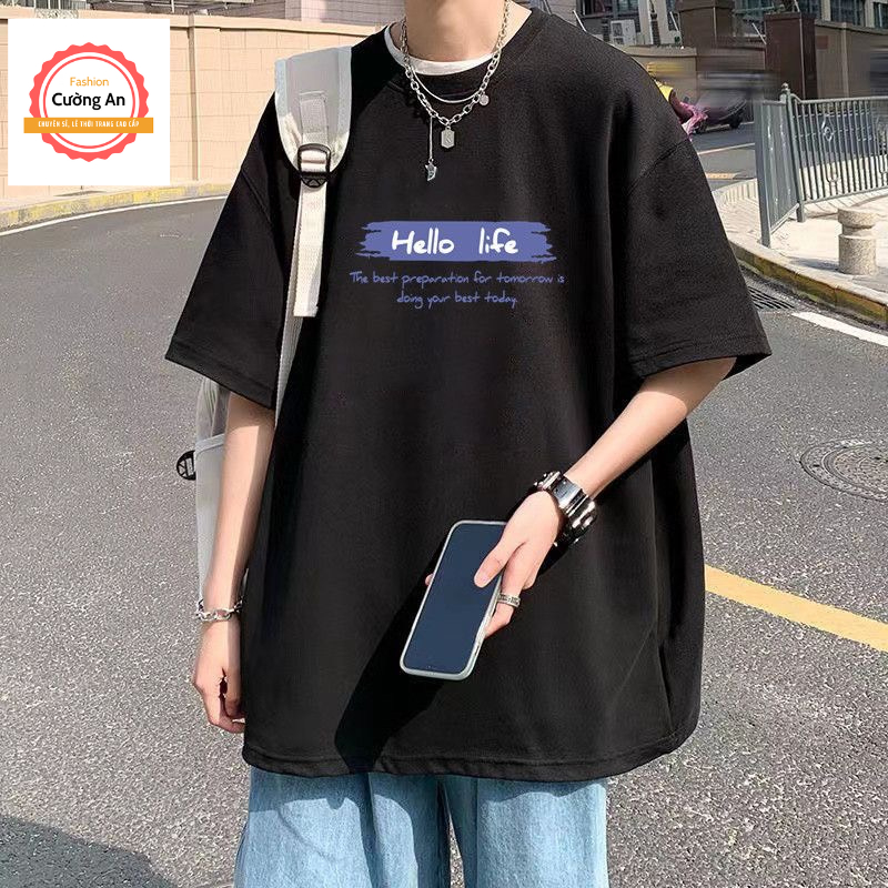 Áo thun nam, áo phông nam tay ngắn, tay lỡ cổ tròn chất cotton dày dặn thoáng mát  ATN072 - Cường An Fashion