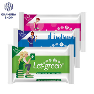 Khăn ướt bỏ túi let-green 10 miếng/gói