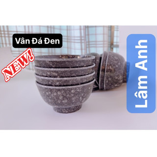 Chén Cơm Vân Đá Đen, Vân Đá Xanh, Chén Cơm Trắng Melamine