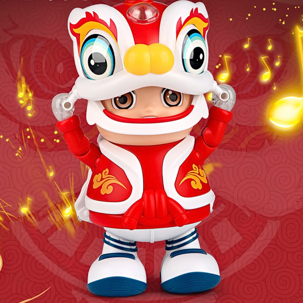 Đồ Chơi Trung Thu Chú Bé Múa Lân Có Đèn Nhạc Vui Nhộn Cho Bé, Quà Tặng Lân Múa Cho Bé Trai Bé Gái.