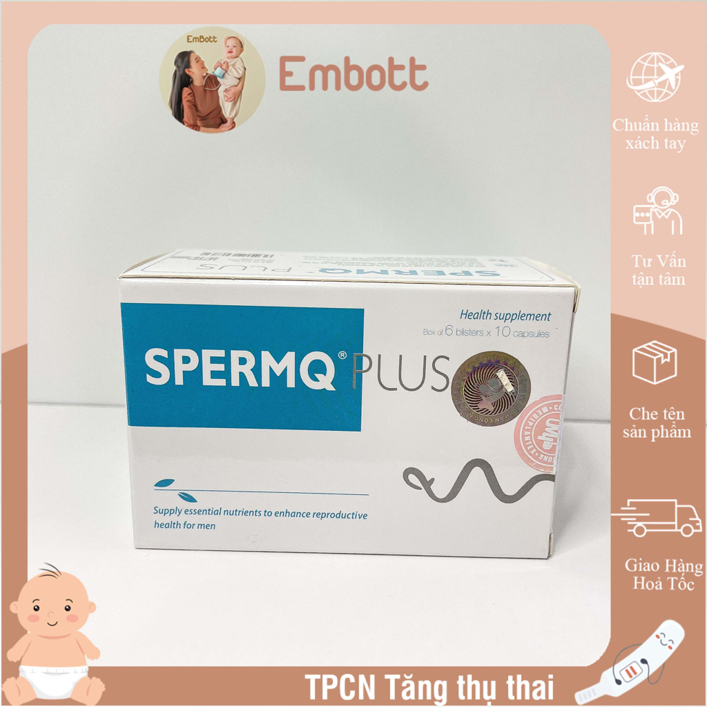 Spermq Plus Hộp 60 viên tăng khả năng thụ thai cho nam giới EMBOTT22