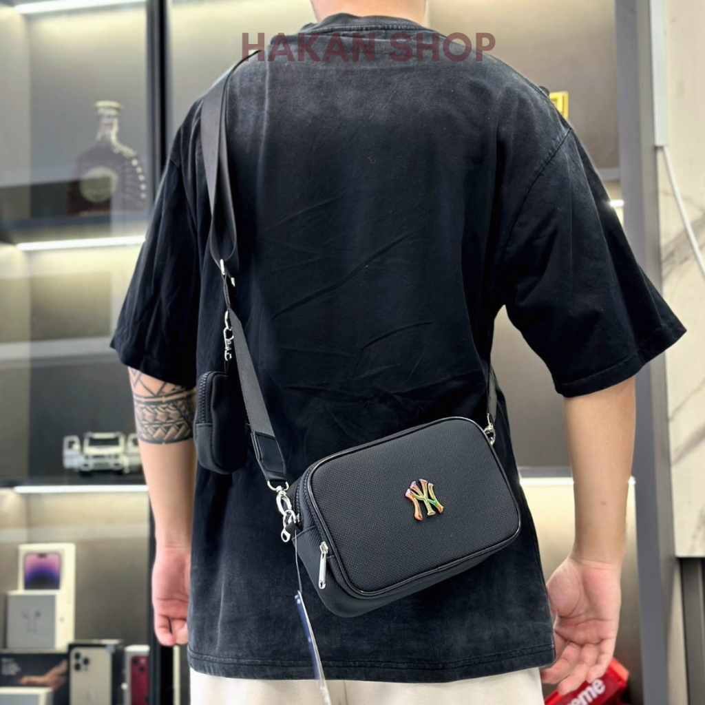 Túi Đeo Chéo MLB NY Logo 7 Màu Chuẩn Hãng Chất Liệu Polystes Kháng Nước Size 21cm*14cm*6cm