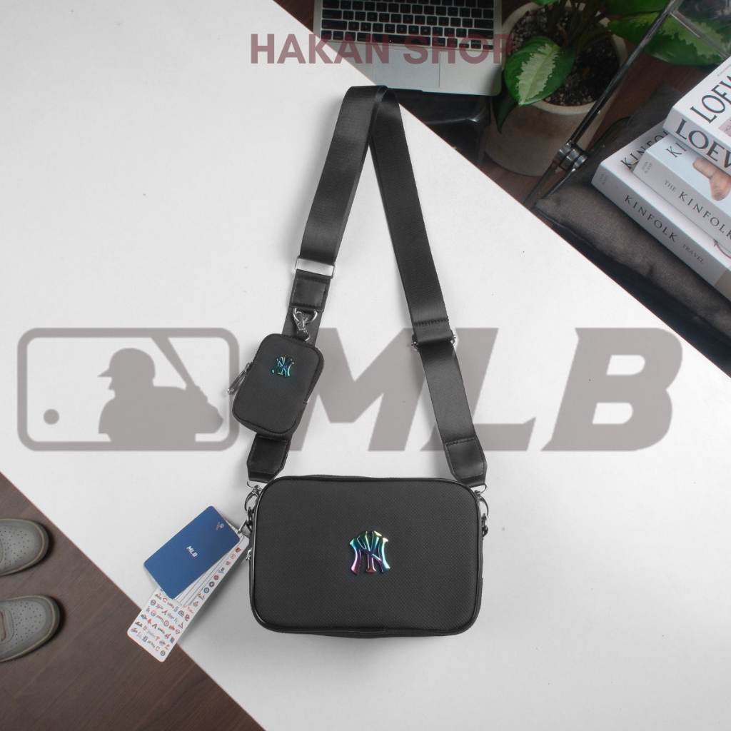 Túi Đeo Chéo MLB NY Logo 7 Màu Chuẩn Hãng Chất Liệu Polystes Kháng Nước Size 21cm*14cm*6cm