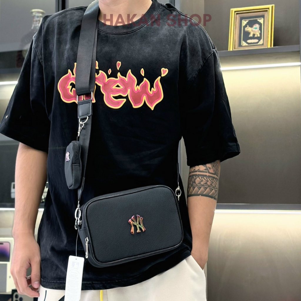 Túi Đeo Chéo MLB NY Logo 7 Màu Chuẩn Hãng Chất Liệu Polystes Kháng Nước Size 21cm*14cm*6cm