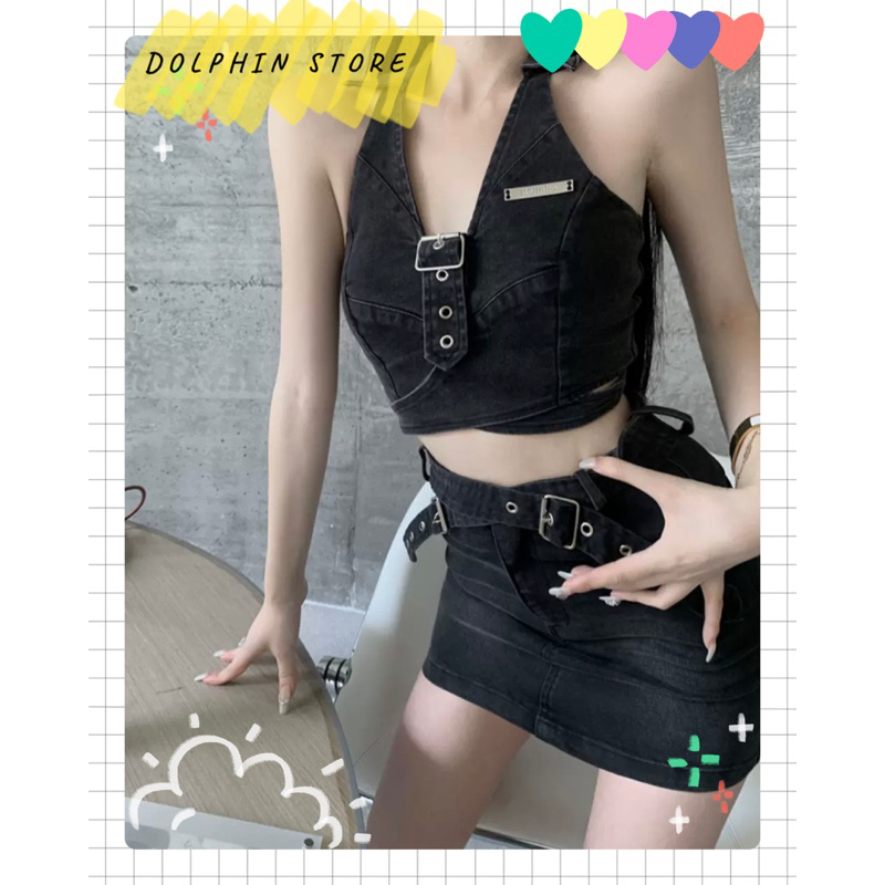 -Set jean bigsize - set đồ y2k bigsize - set áo croptop kèm chân váy bigsize - set đồ đi chơi bigsize